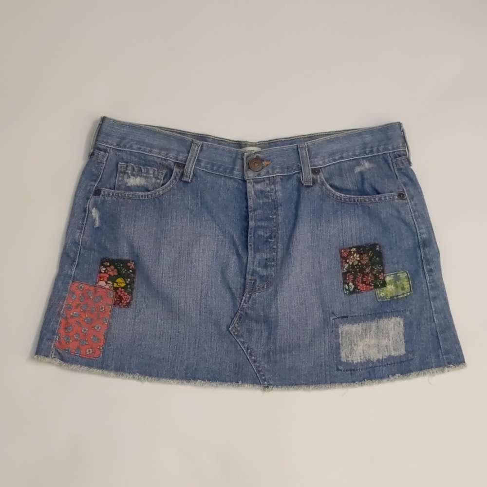 Levi's denim patchwork mini skirt size 13
